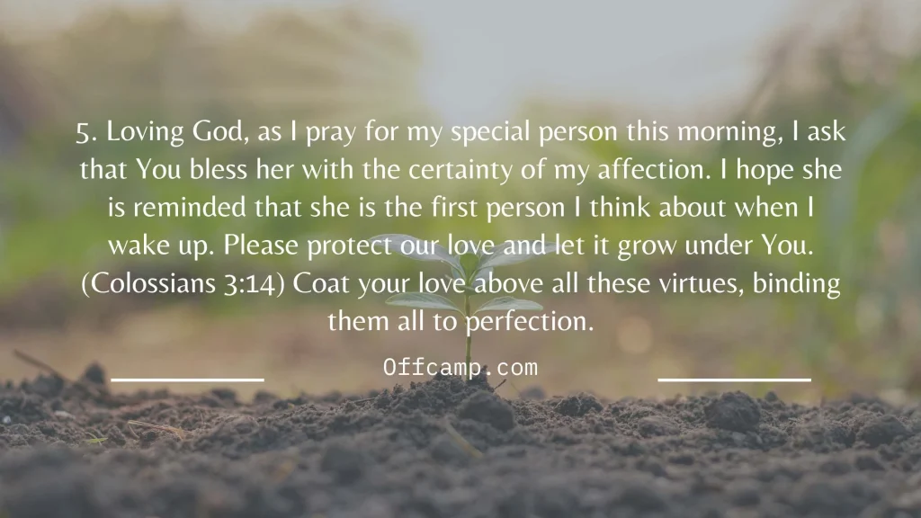Romantic good morning prayer for her with Bible verses