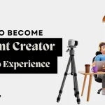 Beginning content creator with smartphone setting up first video