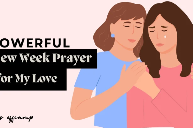 Partners praying together for new week blessings
