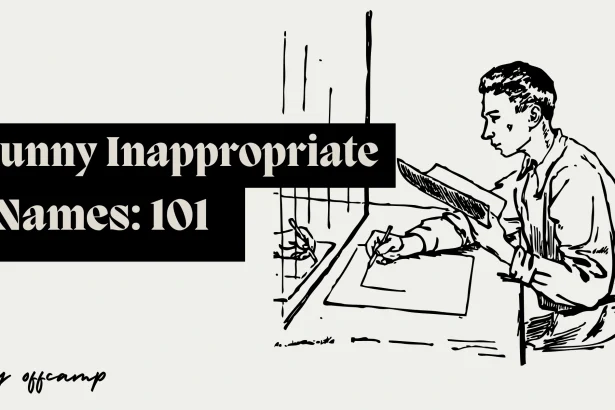 Bathroom humor names illustrated with appropriate symbols