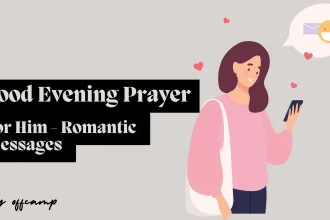 Couple praying good night prayer for him together in peaceful bedroom setting with soft candlelight