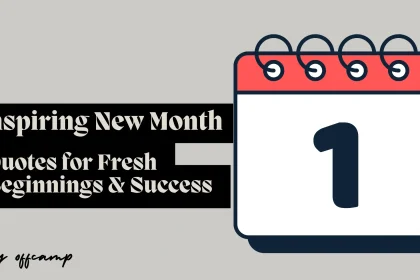 Calendar page turning to new month with inspiring quotes and positive affirmations written