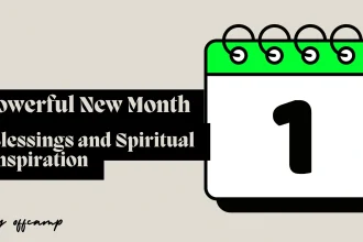 Peaceful morning devotion scene with journal writing new month blessings prayers